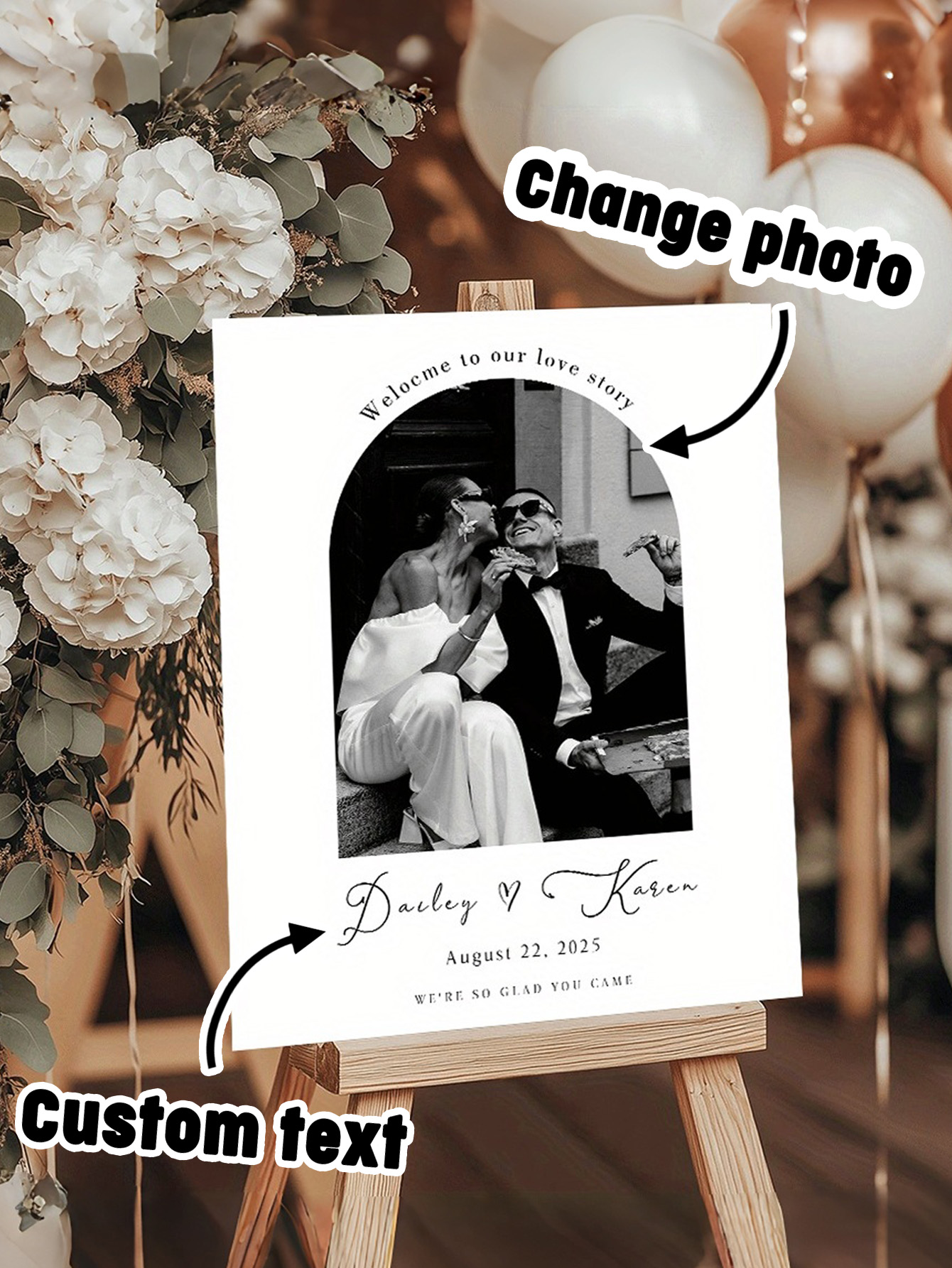Personalized Photo Wedding Notice Sign